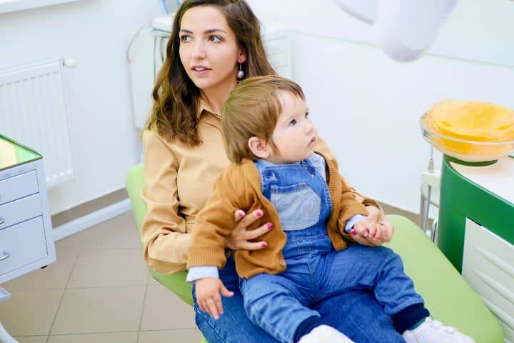 Mom And Child At The Dentist