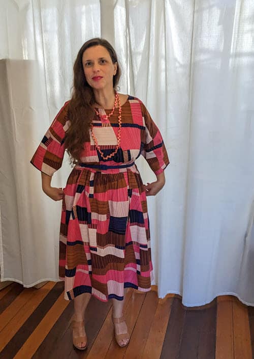 Ellie Geometric Pink Dress