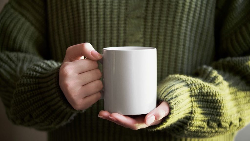 Woman Holding Personalied Mug