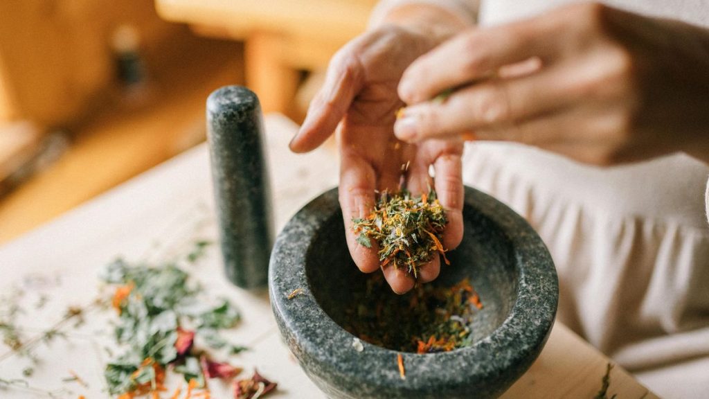Mum Making Herbal Medicine
