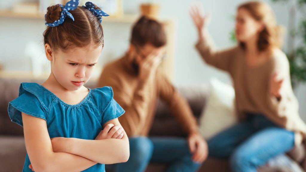 Sad Child Arguing Parents